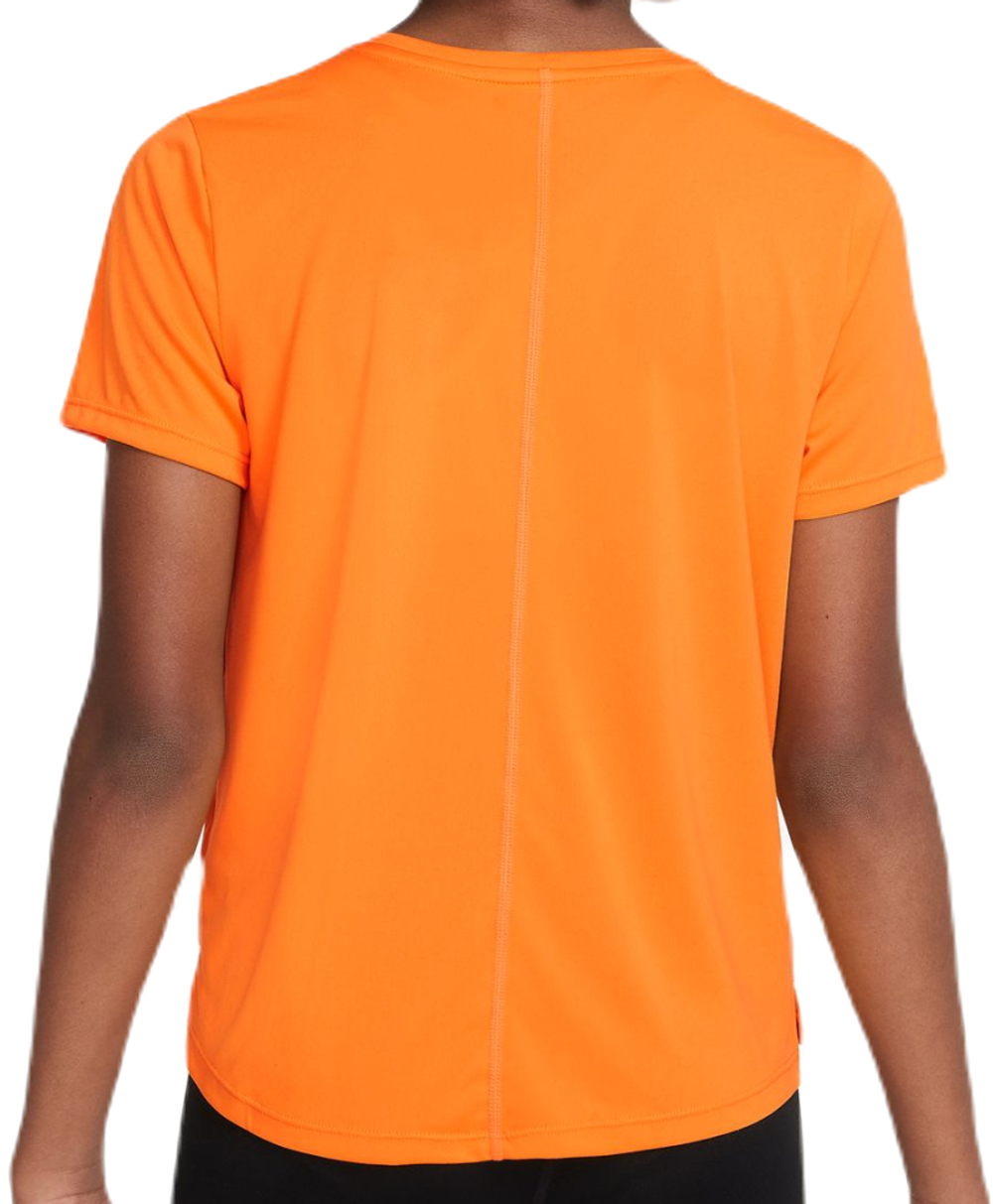 Футболка для девочки теннисная Nike Dri-Fit One Short Sleeve Top GX - vivid orange/white