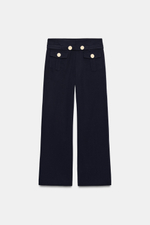 ПРЯМЫЕ БРЮКИ С КОНТРАСТНЫМИ ПУГОВИЦАМИ — ZARA