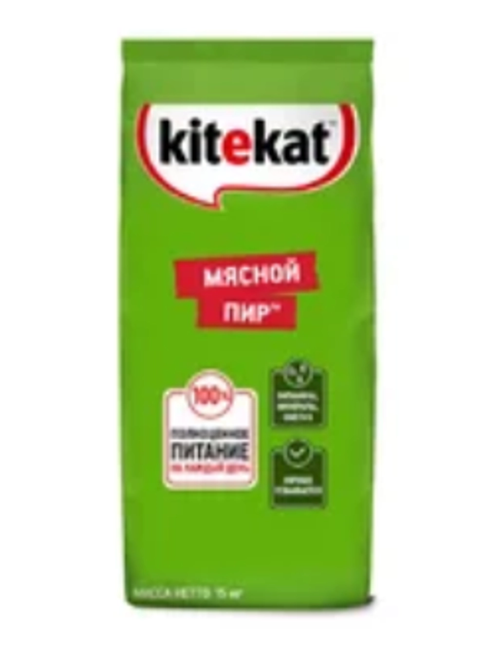 Kitekat сухой корм для взрослых кошек, телятина, 15 кг.