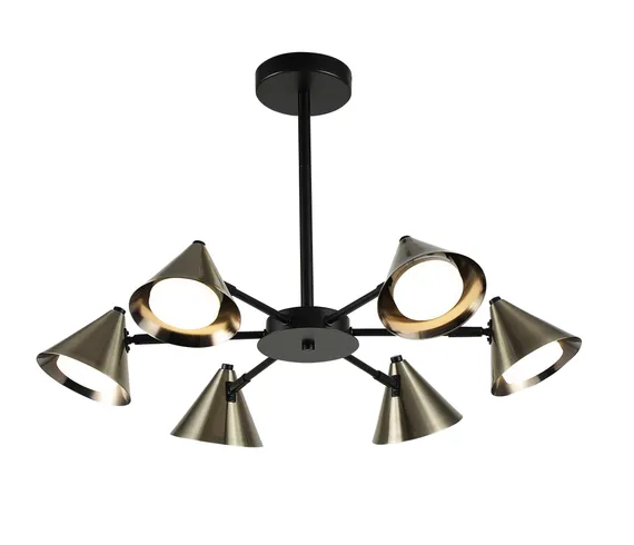 Люстра потолочная Rilon 74797/6 BLACK+BRONZE, 6×15 Вт, бронзовая и чёрная