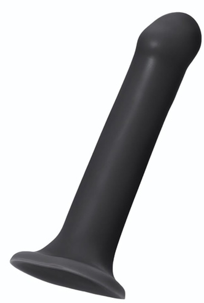 Черный фаллос на присоске Silicone Bendable Dildo L - 19 см. (Цвет: черный)