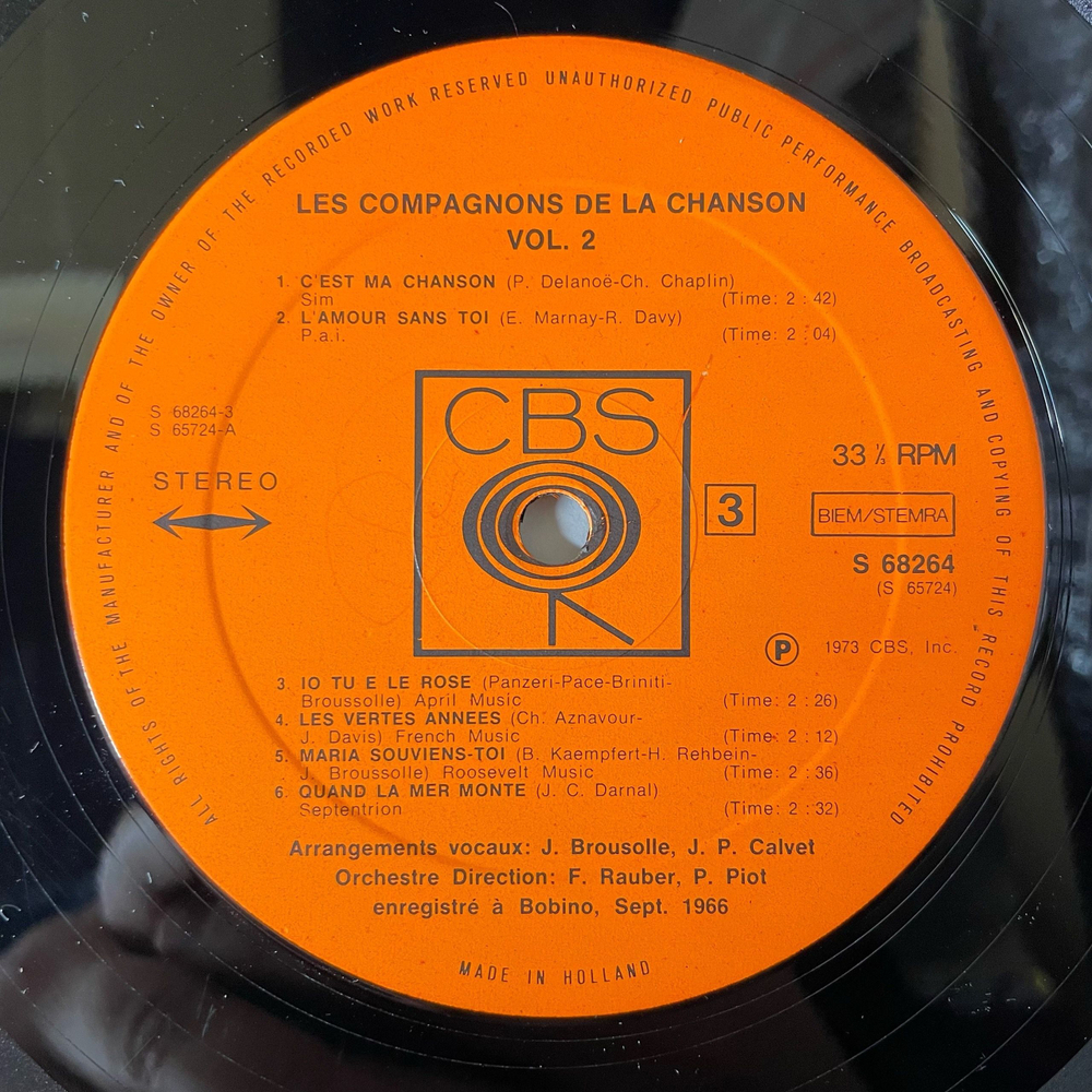 Винтажная виниловая пластинка LP Les Compagnons De La Chanson Vol.1 (Франция 1973)