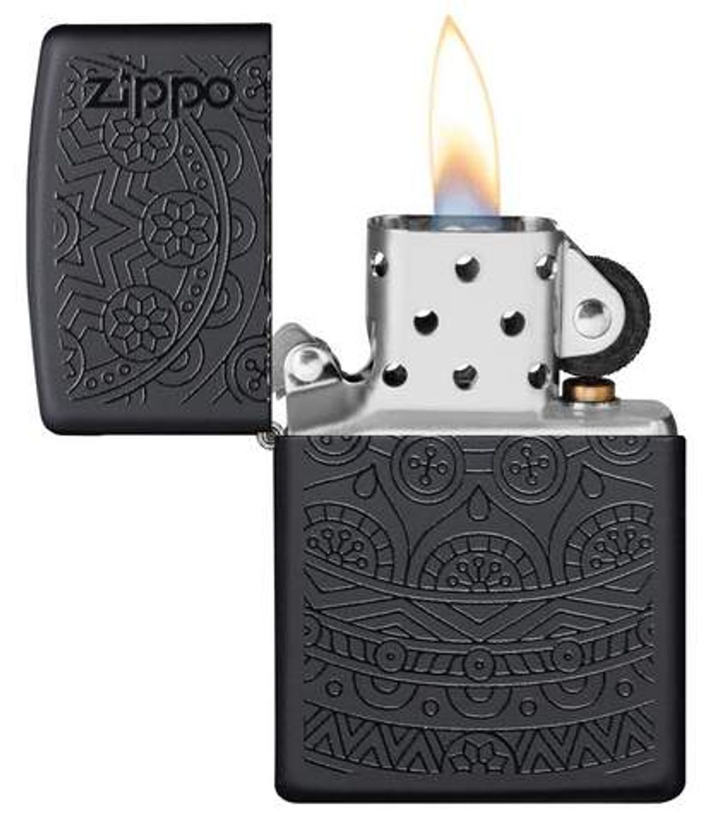 Зажигалка ZIPPO Tone on Tone Design с покрытием Black Matte (29989) 2