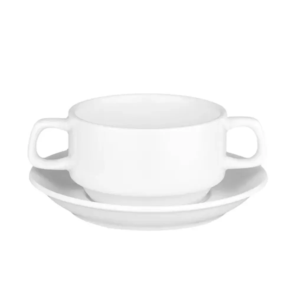 Бульонная пара 320 мл d 10,5 см h6 см белая фарфор Stackable P.L. Proff Cuisine [4]