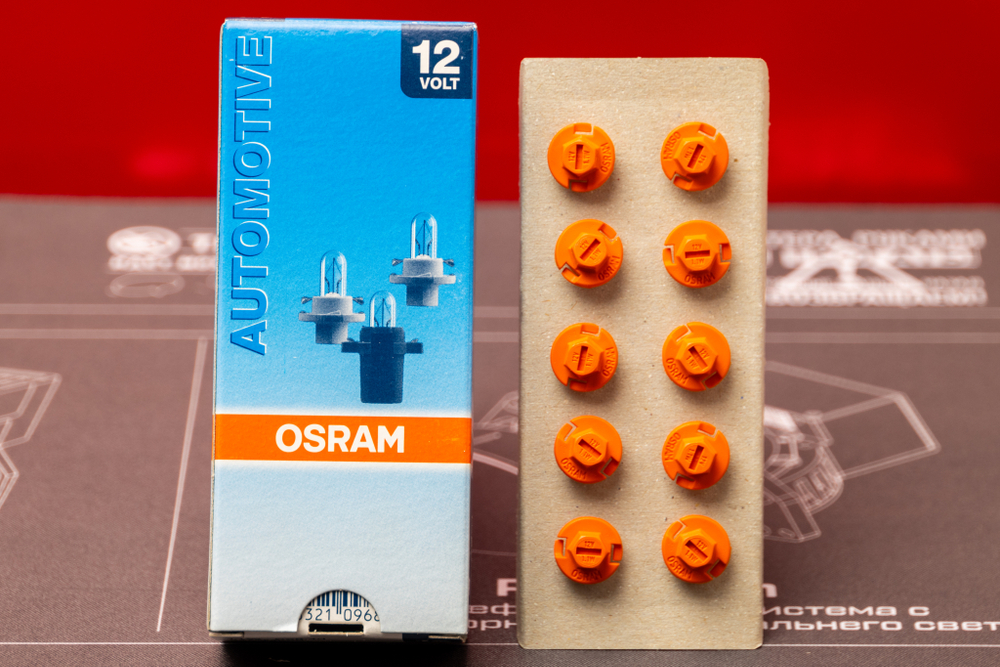 Osram 1.1W 12V Панель приборов - бледно-оранжевый (Короткий цоколь) (1шт.)