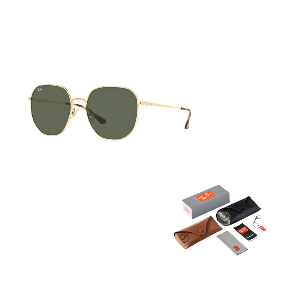 RayBan Alloy Irregular Shape Sunglasses Unisex Gold