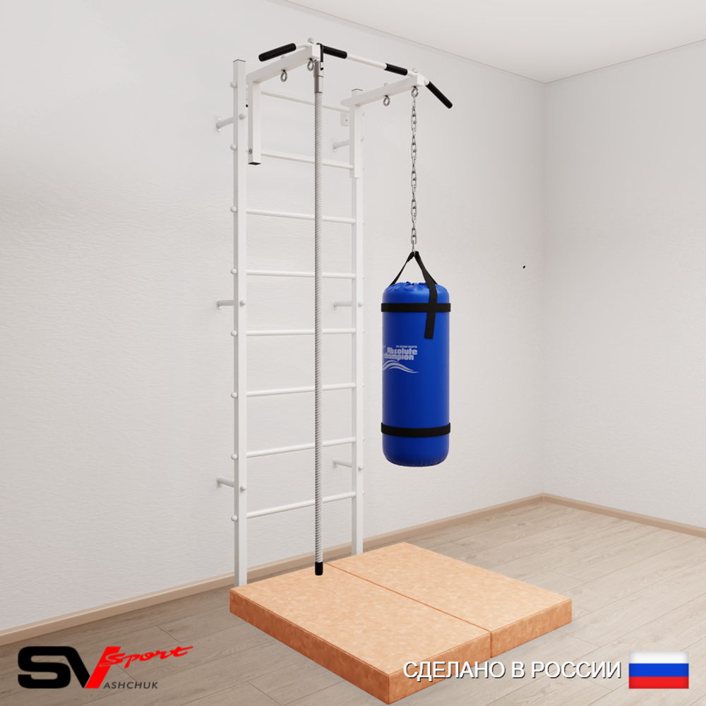 Шведская стенка Sv Sport 5095 (Турник стандарт/Канат/Цепь/Мешок 15кг/Мат 1м)