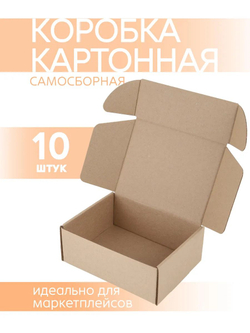 Коробка подарочная картонная 10 шт, 25х25х3