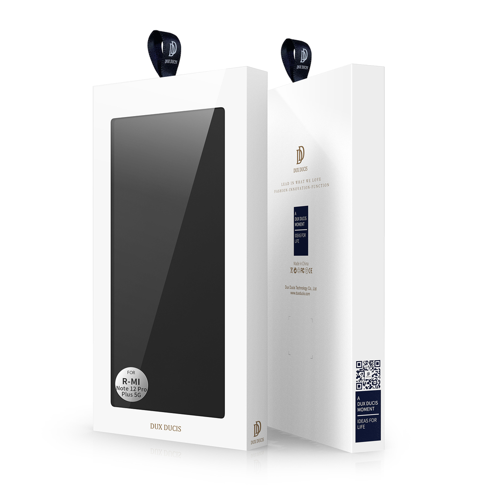 Чехол книжка из кожи черного цвета для Xiaomi Redmi Note 12 Pro+ 5G, серия Skin Pro Series от Dux Ducis