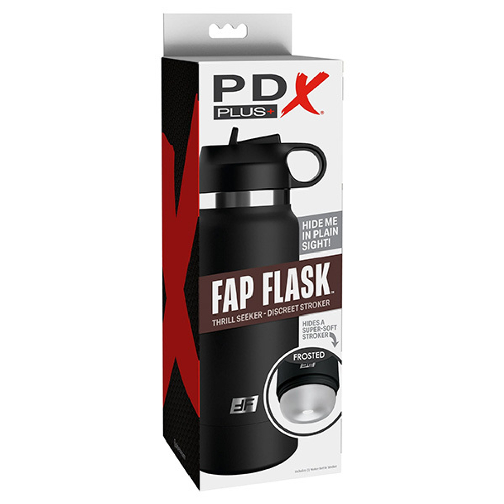 Мастурбатор 23,8см в чёрный фляге PipeDream PDX Plus Fap Flask Thrill Secret Stroker RD62920