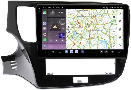 Магнитола для Mitsubishi Outlander 3 2019-2022 (прямоугольный климат) - Kuberg OL-1573 QLed+2K, Android 13, Быстрейшая, CarPlay, 4G SIM-слот