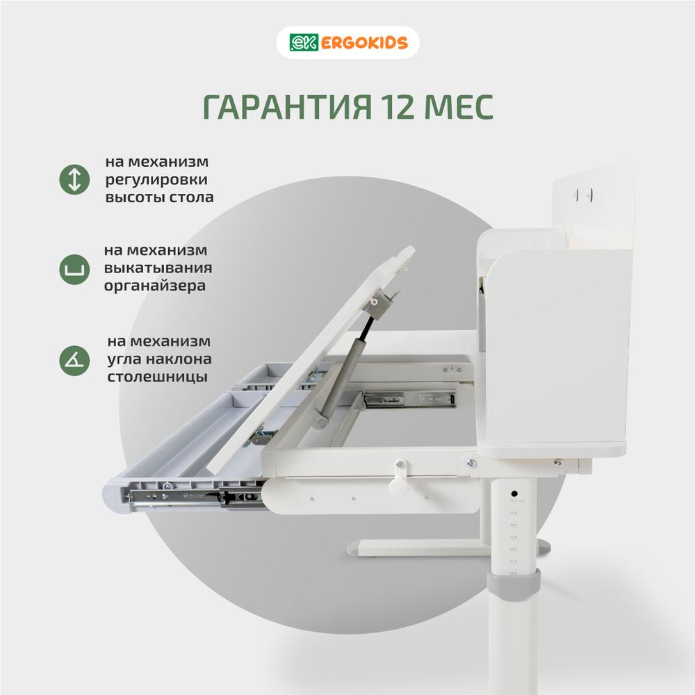 Письменный стол для школьников Ergokids Bravo Max Plus