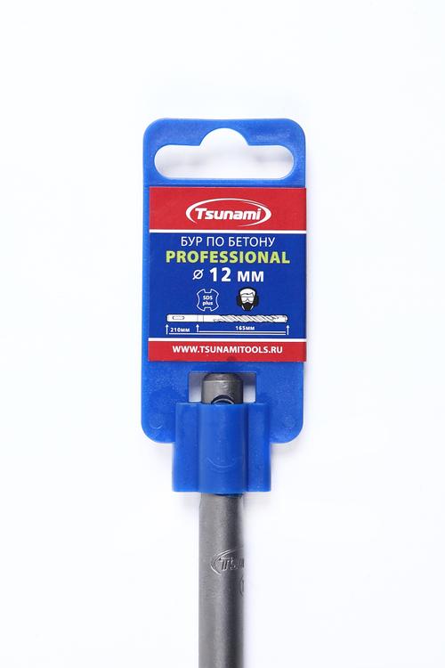 Бур по бетону 12х210/165 SDS-plus PROFESSIONAL TSUNAMI