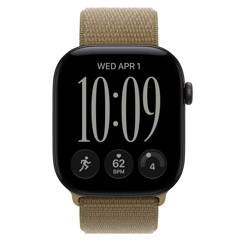 Умные часы Apple Watch Series 12 GPS, 46mm, Black Aluminum Case with Olive Sport Loop