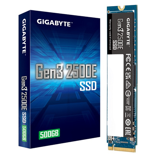 Жесткий диск SSD M.2 500Gb GIGABYTE Gen3 2500E, 2300/1500MBs, 240000 IOPS, TLC 3D NAND, 2280, PCI-E3.0x4 (G325E500G)