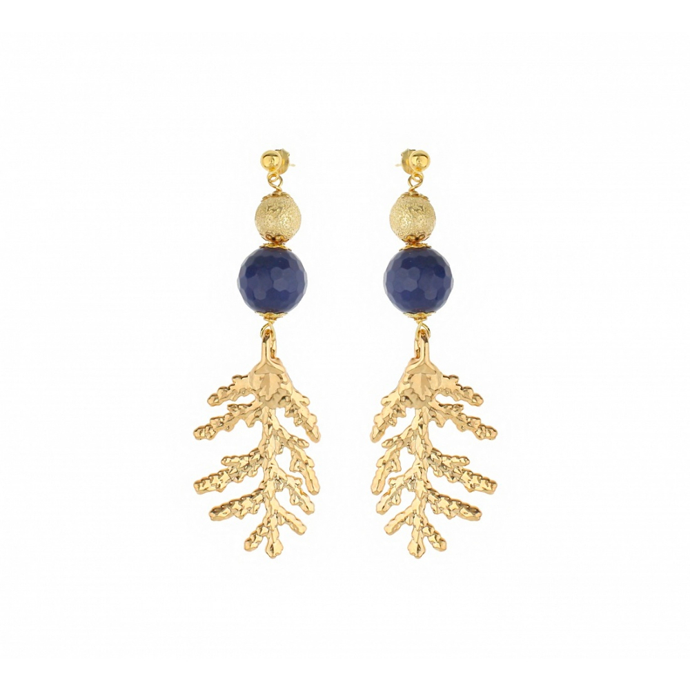 Серьги листья Ester Bijoux Кипарис OR902-G BR
