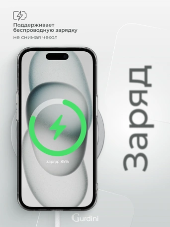 Чехол накладка iPhone 15 6.1" Gurdini силикон Ultra Twin 1 mm с защитой камеры прозрачный