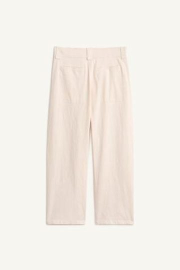 ZARA БРЮКИ ИЗ СМЕСОВОГО ХЛОПКА, ЦВЕТ СЛИВОЧНОГО МАСЛА