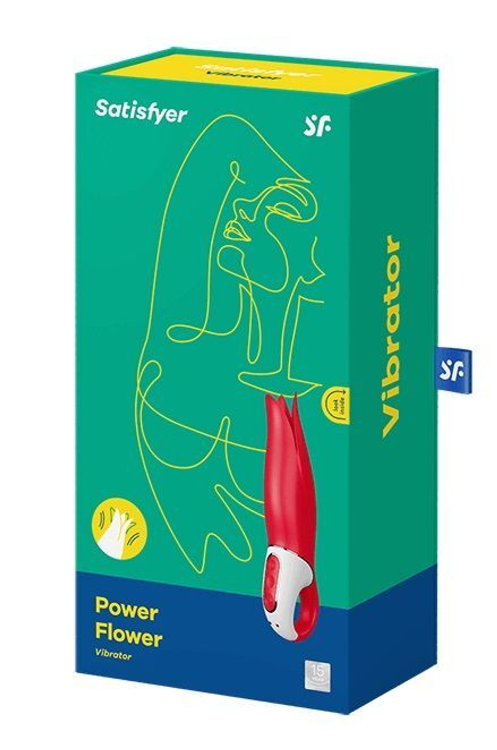 Красный вибратор Satisfyer Power Flower с лепестками - 18,8 см. (Цвет: красный)