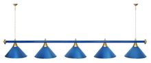 Лампа STARTBILLIARDS 5 пл. (плафоны золотые,штанга хром,фурнитура золото)