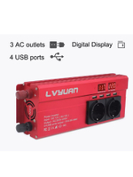 Инвертор 12V-220V 2000W б/накл Lvyuan( красный)