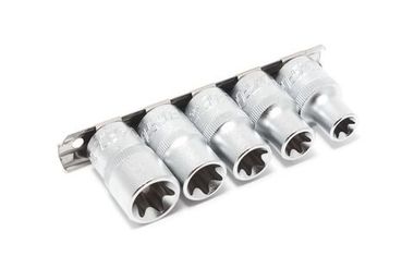 Набор головок Е-профиль 5пр. 1/2''(E12,E14,E16,E18,E20), на планке Forsage F-4053