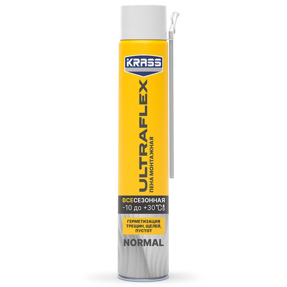 Пена монтажная KRASS ULTRAFLEX NORMAL 450мл до 40л всесезонная Пена монтажная KRASS ULTRAFLEX NORMAL 450мл до 40л всесезонная