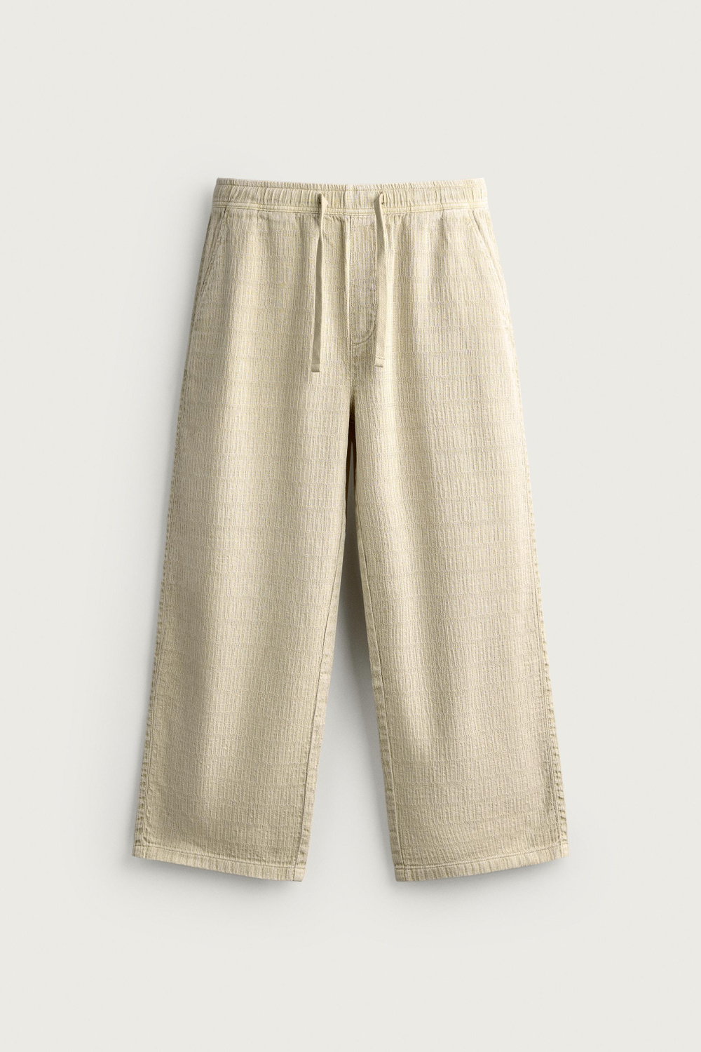 БРЮКИ RELAXED FIT ИЗ ЖАККАРДА С ЭФФЕКТОМ ПОТЕРТОСТИ — ZARA