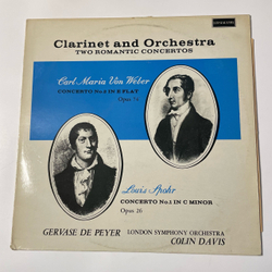 Винтажная виниловая пластинка LP Gervase de Peyer, Colin Davis, Кларнет Clarinet and Orchestra Two Romantic Concertos (Нидерланды 1973)