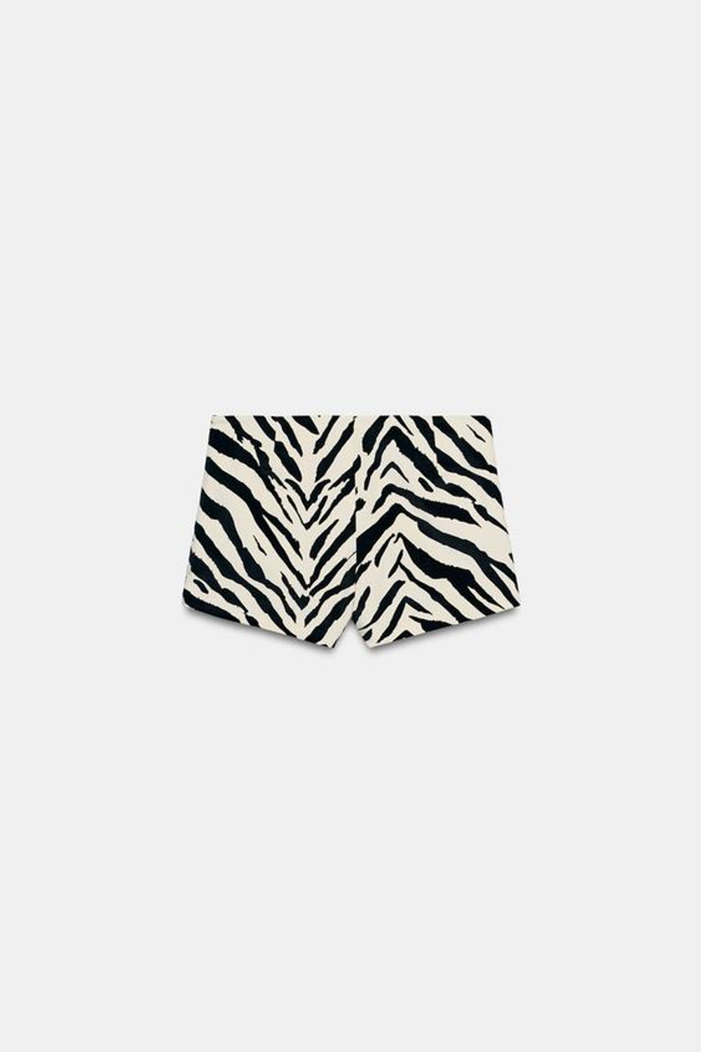 ZARA БАРХАТНЫЕ МИНИ-ШОРТЫ С АНИМАЛИСТИЧЕСКИМ ПРИНТОМ, ЗЕБРОВЫЙ ПРИНТ