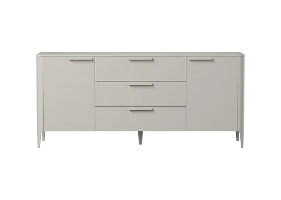 Тумба Type, массив дуба, 2 двери, 3 ящика (серо-бежевый RAL 7044)