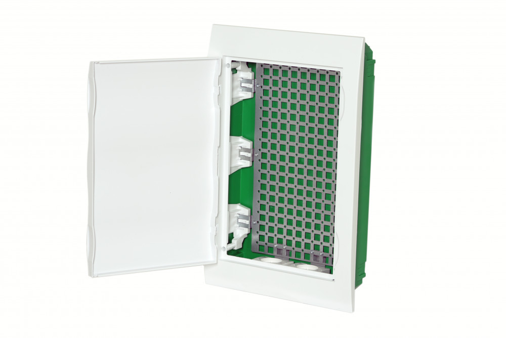 Systeme Electric City9 Box IT корпус встраиваемый с белой дв. 3ряд/36мод 2 розетки