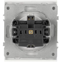 Розетка ЭРА Arktik 16-2103-08 с заземлением 2P+E Schuko со шторками с крышкой 16А-250В белый матовый | Эра Arktik