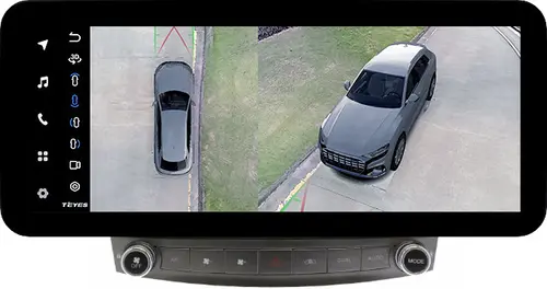 Магнитола для Lexus IS250 XE20 2005-2013 (ШГУ монохром, рамка с крутилками) - Teyes LUX ONE 360 монитор 12.3" 2K QLED на Android 10, Быстрая, CarPlay, 4G SIM-слот, 4 камеры в комплекте