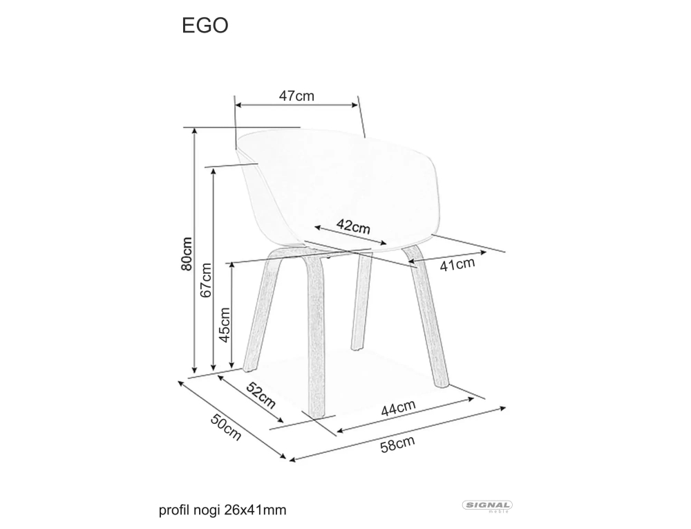 Стул SIGNAL EGO белый/дуб
