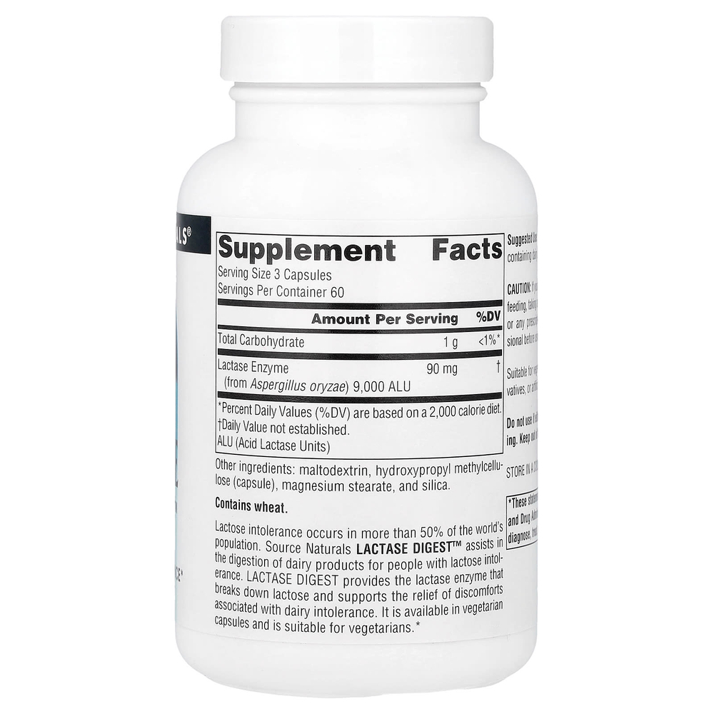 Source Naturals, Lactase Digest™, 180 капсул (90 мг в 1 капсуле)