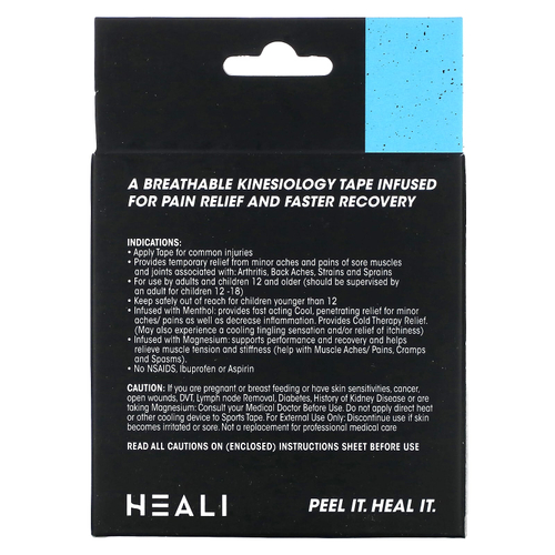 Heali Medical Corp, дышащее эластичное кинезиологическое тейпирование, Splatter, 20 предварительно нарезанных полосок