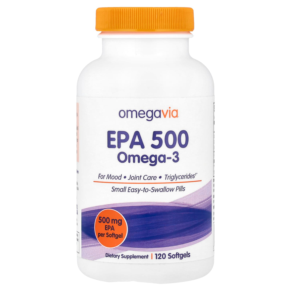 OmegaVia, ЭПК 500, омега-3, 500 мг, 120 капсул