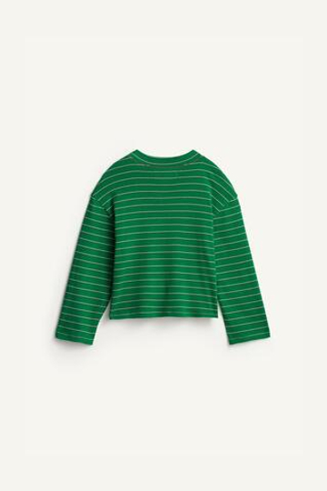 ZARA ФУТБОЛКА В ПОЛОСКУ - LIMITED EDITION, ЗЕЛЕНЫЙ/ЭКРЮ