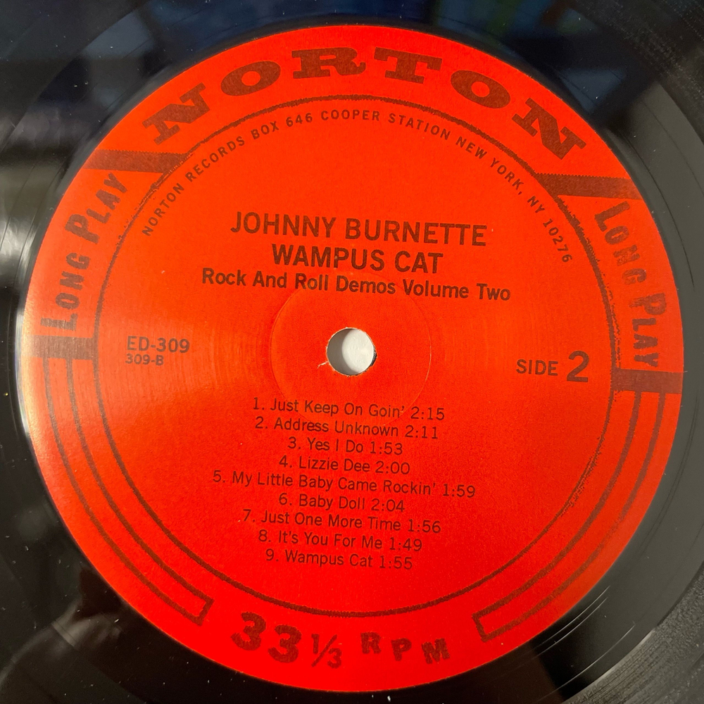 Винтажная виниловая пластинка LP Johnny Burnette, Wampus Cat Rock And Roll Demos Volume 2 (США 2004)