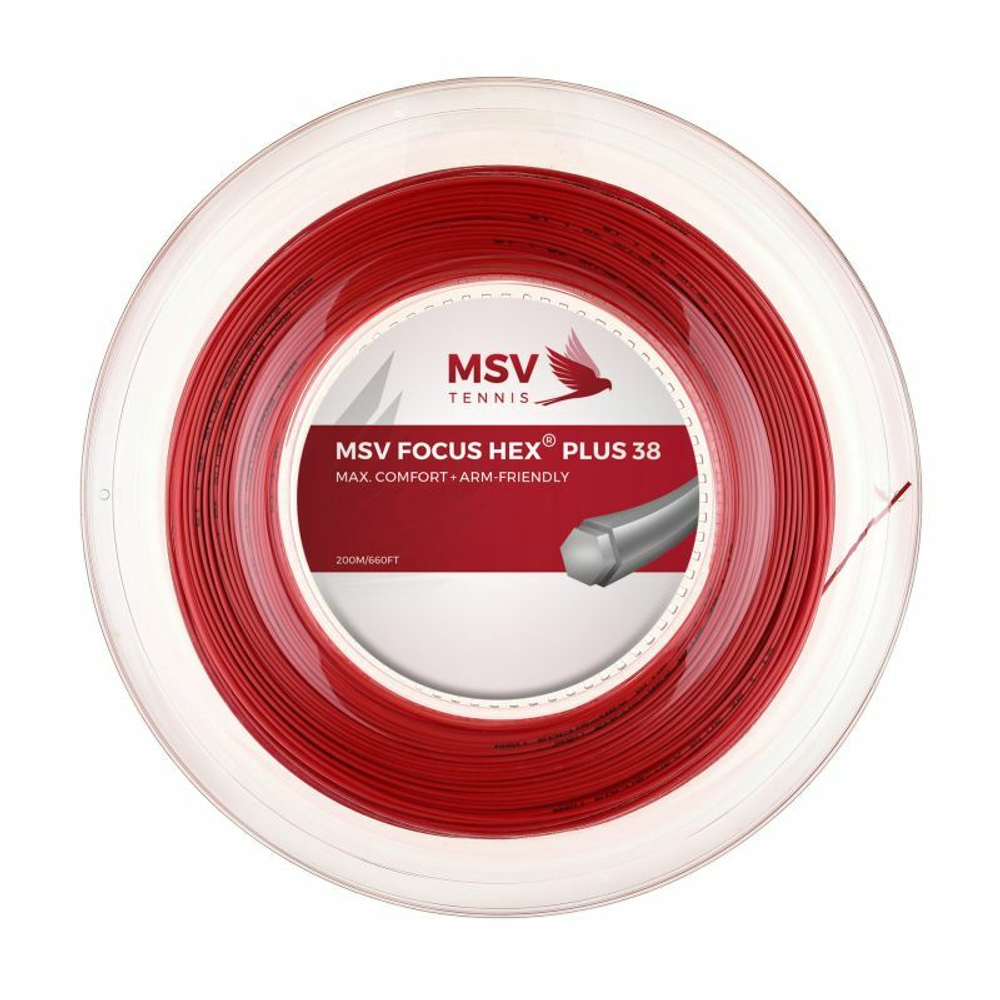 Теннисные струны MSV Focus Hex Plus 38 (200 m) - красный