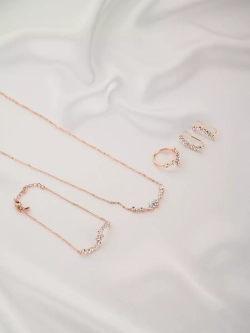 Серьги-клаймберы Млечный путь с белыми кристаллами Swarovski