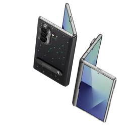 Чехол из кожи для смартфона Samsung Galaxy Z Fold 7, серия Stex Series (версия с вращающейся на 360 подставкой) от Dux Ducis