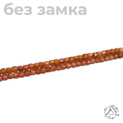 Нить бусин куб с огранкой 3 мм Гранат (спессартин)