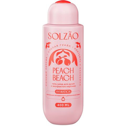 SOLZAO PEACH BEACH Гель-уход для душа с экстрактом Персика, 400мл, блок 6шт.