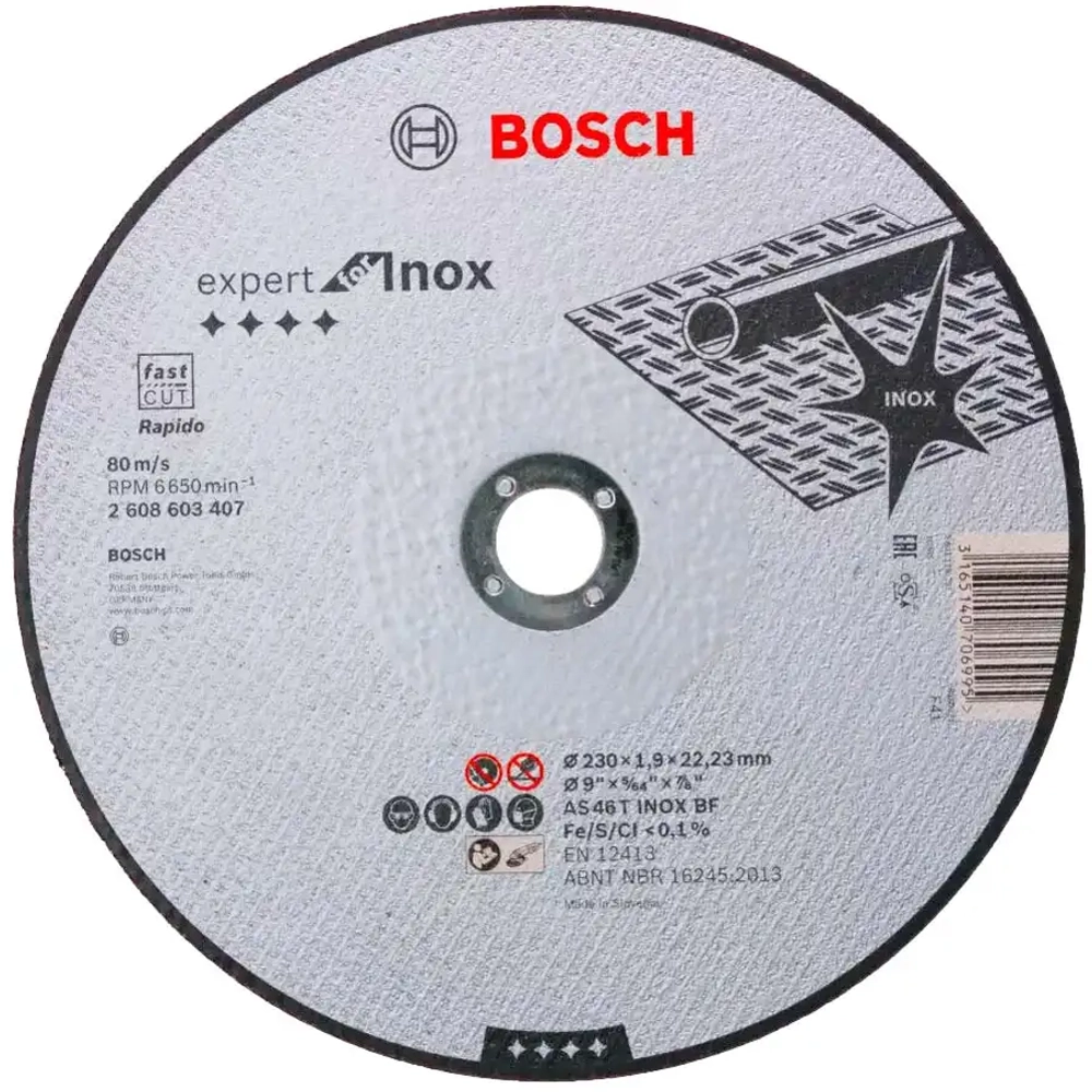 Отрезной круг по нержавеющей стали 230x1,9 мм EXPERT PRO BOSCH 2608603407