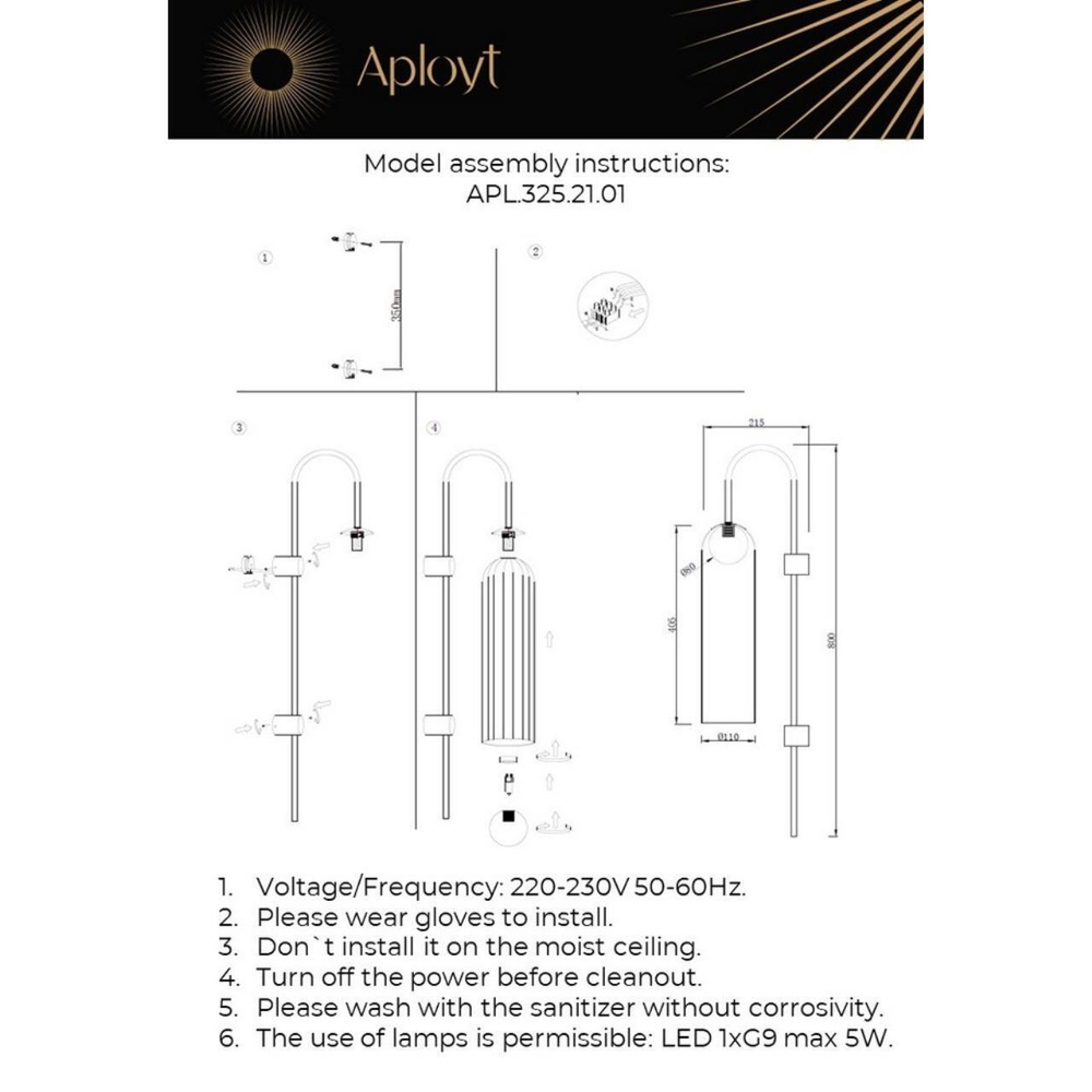 Настенный светильник Aployt Arian APL.325.21.01