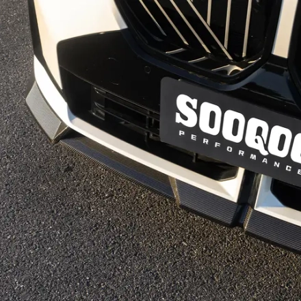 Карбоновая губа переднего бампера Sooqoo для BMW X3 G45 2025 БМВ аэродинамический тюнинг