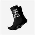 Носки женские высокие черные " KEEP CALM AND POLE DANCE "