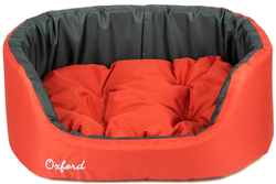 Лежанка с подушкой ZOOEXPRESS "Oxford" двухсторонняя, красный/серый